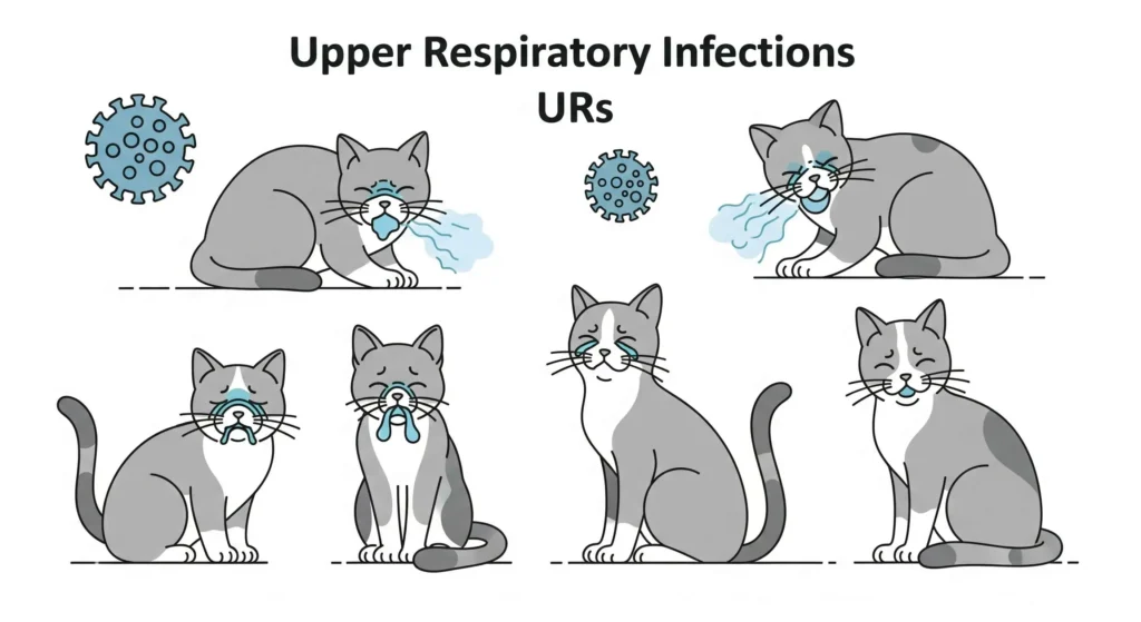 Common Diseases in Cats & How To Prevent Them 1 Common Diseases in Cats - Upper Respiratory Infections (URIs)